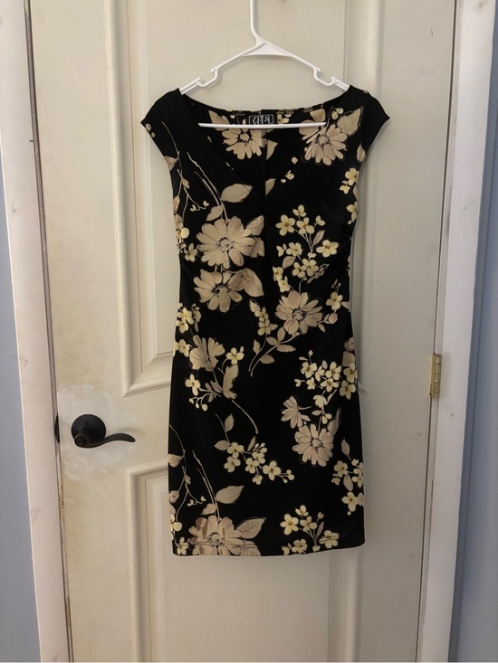 City Chic Dresses & Skirts - City Chic Black Mini Dress with Cream Floral Design